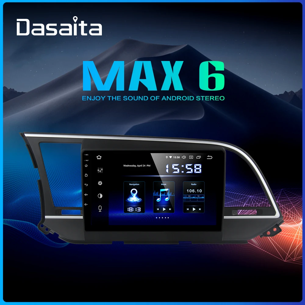 Dasaita 1 Din автомобильный радиоприемник Android 9 0 для hyundai Elantra 2016 навигация gps &quotips