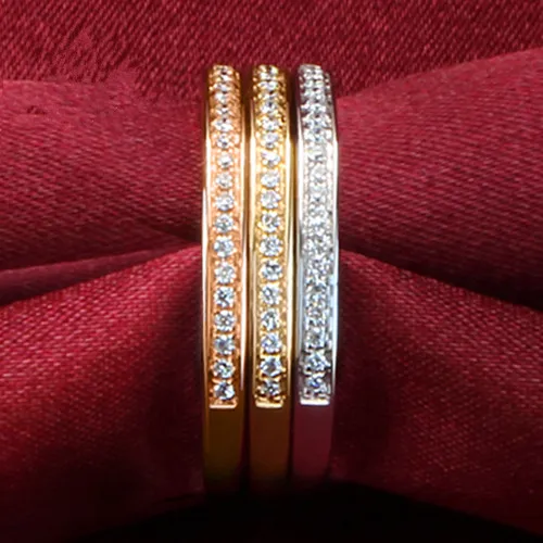 

THREEMAN Semi Mount Band Wedding Ring for Women Three Combined Sterling Silver in Three Colors Gold Color Unique Jewelry Bride