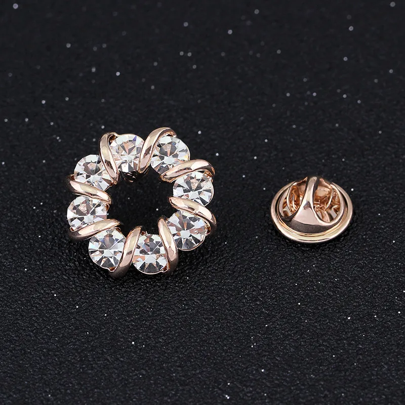 

2018 Round Pin Broches Badge for Scarf Fashion Vintage Brooch Women Jewelry for Party Rhinestone Pins and Brooches for Girls