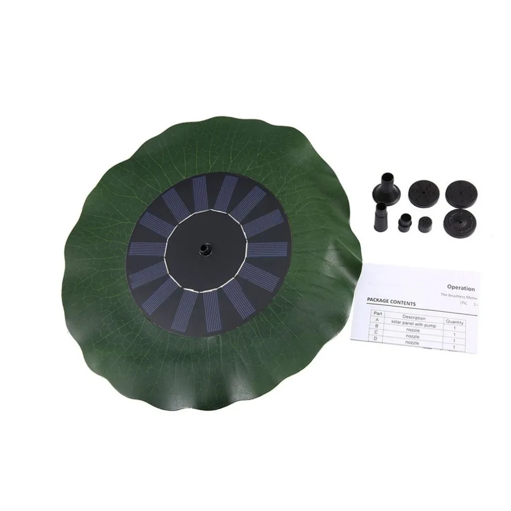 

Solar Water Panel Power Fountain Pump Kit Round/ Lotus Leaf Floating Pump Pool Garden Pond Watering Submersible Pumps
