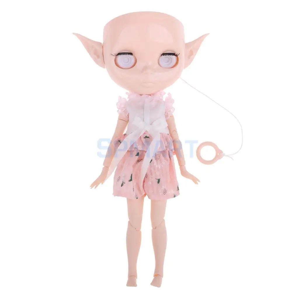 

20 Joints Doll Body + Faceplate Head + Ears + Eye Mechanism + Pull Ring + Clothes for 12inch RBL Neo Blythe