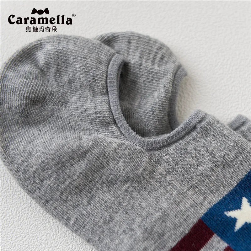 Caramella мужские невидимые хлопковые носки без показа повседневный стиль лето осень