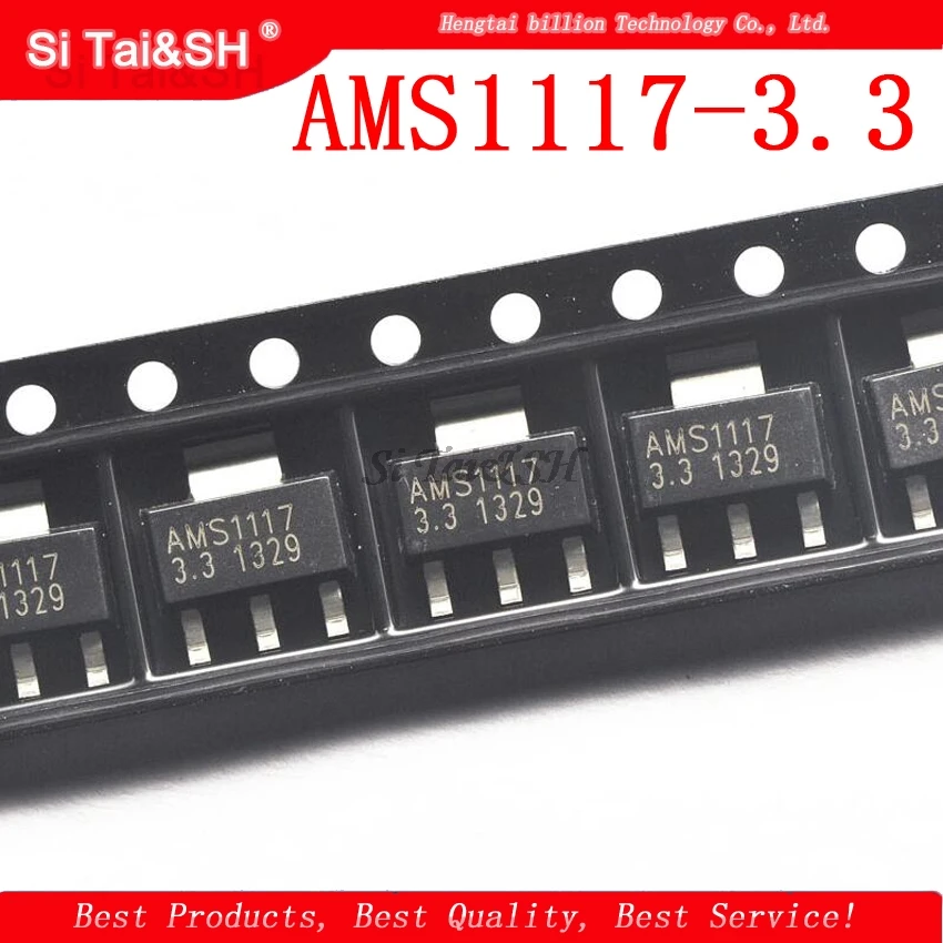 50 шт./лот AMS1117 AMS1117-3.3 SOT223 патч 3,3 В регулятор напряжения IC большой ток линейного напряжения понижающий IC