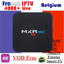 1 год французский IP ТВ Бесплатная VOD в MXR PRO RK3328 Android 7,1 Smart ТВ коробка 4 г 32 ГБ bluetooth 4,0 компл. top Box Европа IP ТВ арабский