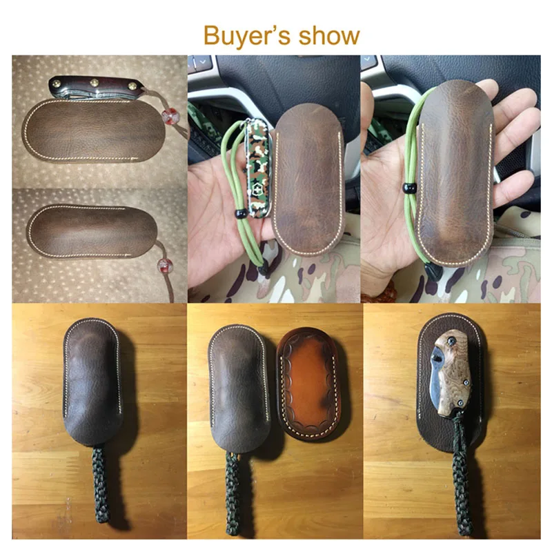 Genuine Leather Knife Scabbard Knife Sheath Scalp Leather Case Folding Cover EDC Dagger Tool Accessories 1PC knife sheaths