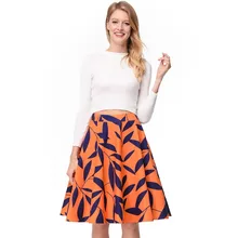 Весна Лето Новая дикая молния сзади элегантная складчатая юбка высокая талия принт Милая модная Офисная Женская плиссированная юбка