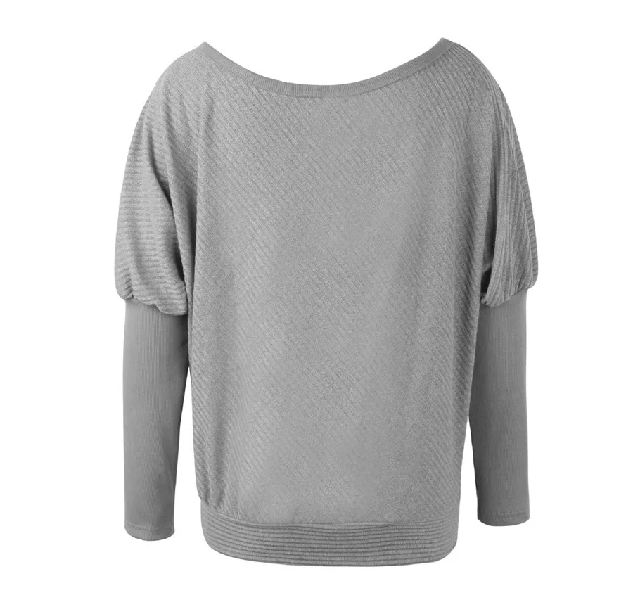 Gladiolus Slash Neck Sexy Autumn Winter Sweater Women 2018  Long Sleeve Loose Casual Long Knitted Pullover Women Sweater Jumpers (34)
