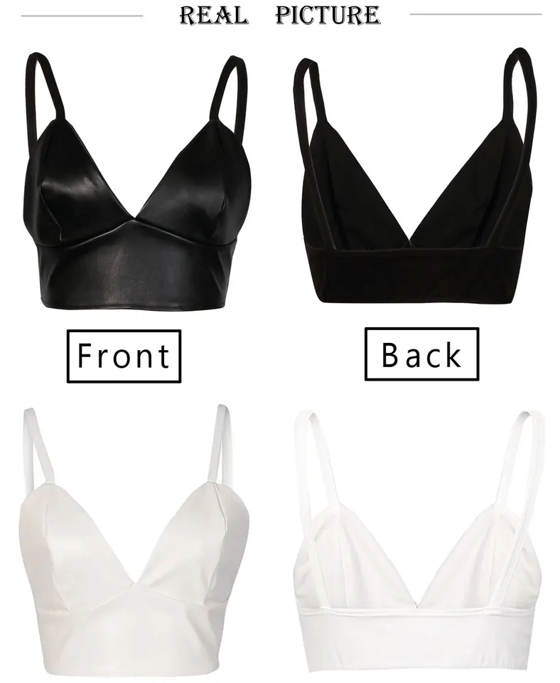 white leather bralette