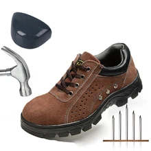 Рабочие ботинки; Мужская обувь; обувь со стальным носком; безопасные рабочие ботинки; нерушимая обувь; мужские кроссовки; Новинка; защитная обувь для пирсинга