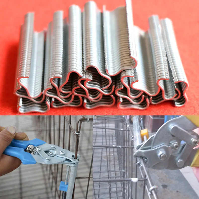 

600 Pcs M Nail Cages Installed Duck Bird Dog Cage Chicken Rabbit Birdcage Installation Pliers Cages Nail Installation Tools