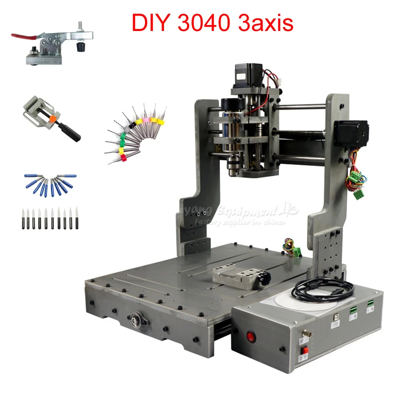 DIY ЧПУ мини ЧПУ гравировальный станок 3040 3 осевой фрезерный станок ЧПУ 300 Вт шпиндель