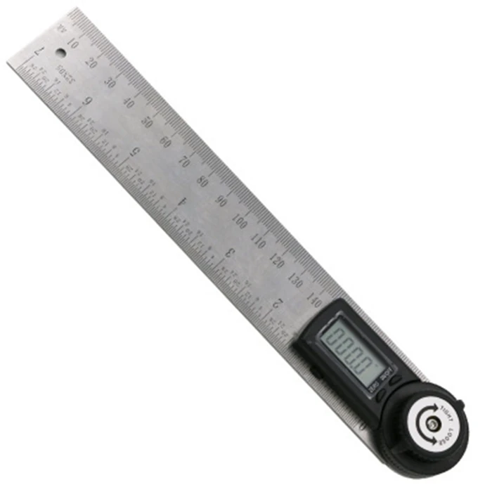 200mm 0 360 Degree Measuring Tool Digital Angle Ruler Stainless Steel