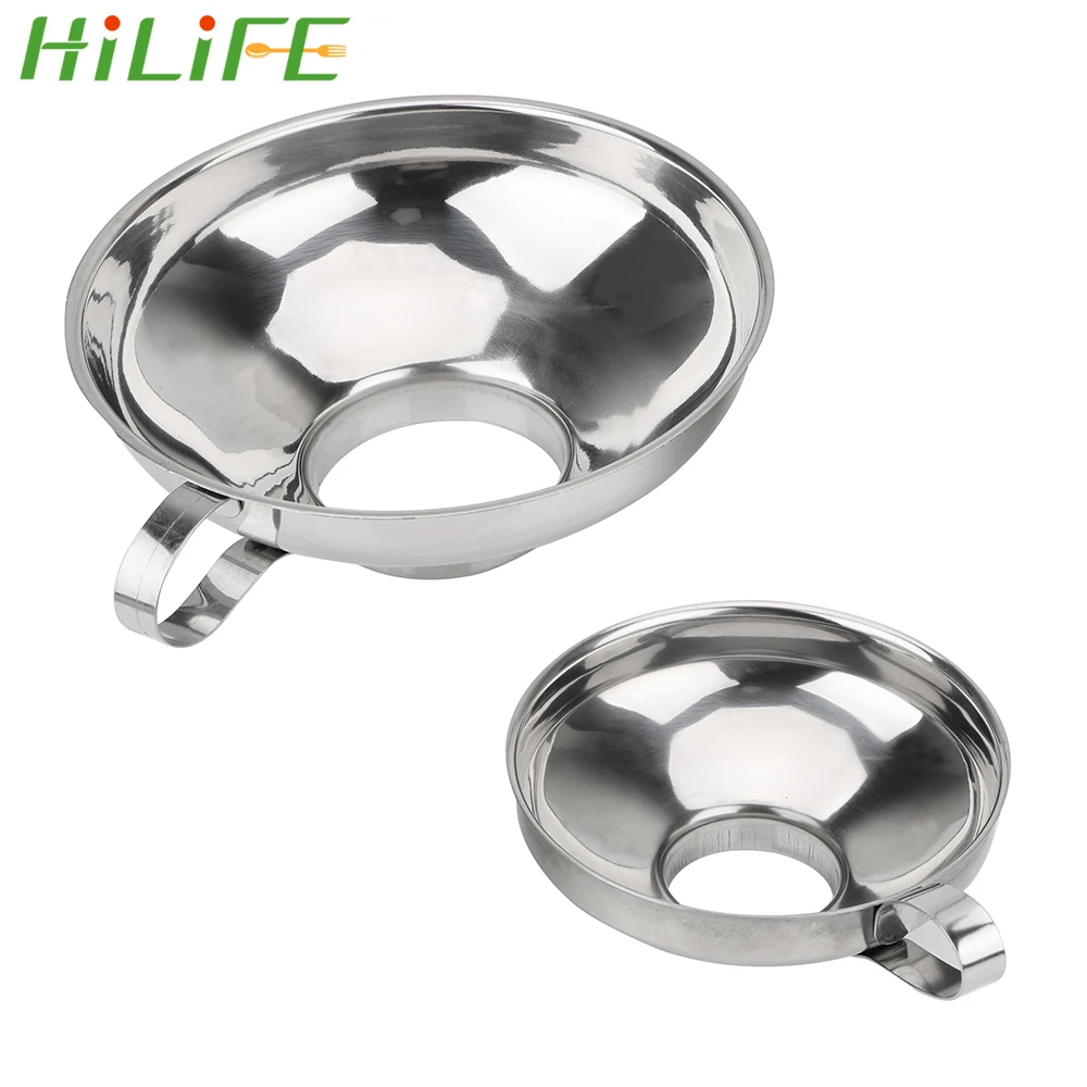 

HILIFE Filter Funnel Transferring Liquid Canning Hopper Cooking Tools S/L Size Stainless Steel Wide Mouth Funnel Kitchen Gadget