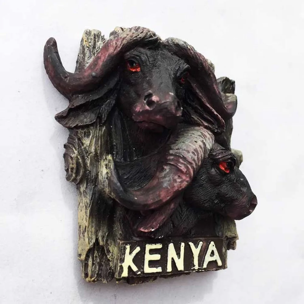 Wild Africa Kenya Bison Fridge Magnets Tourist Souvenir Refrigerator Magnetic Sticker Decor imanes para refrigerador Crafts Gift|Магниты на