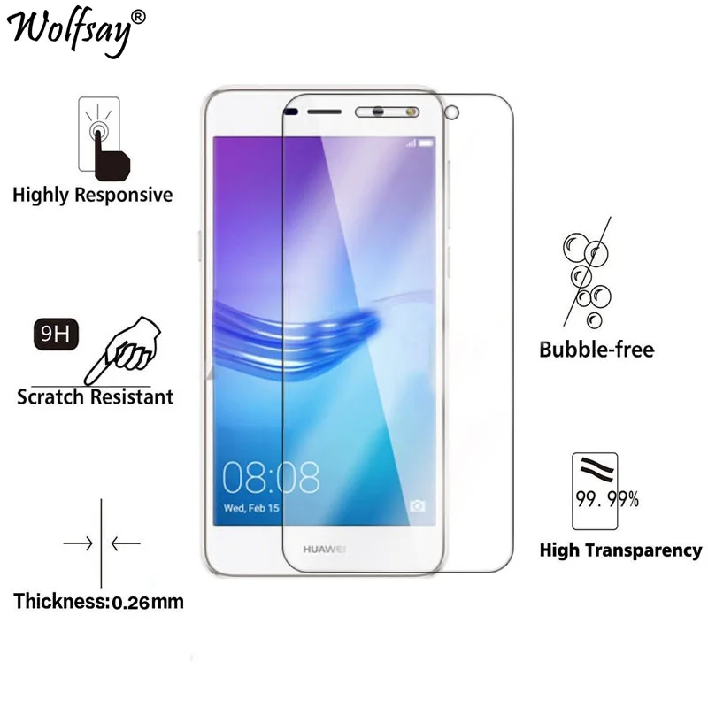 

2Pcs Tempered Glass Huawei Y6 2017 Screen Protector Ultra-Thin Protective Film For Huawei Y5 2017 Glass For Huawei Y6 2017 Glass