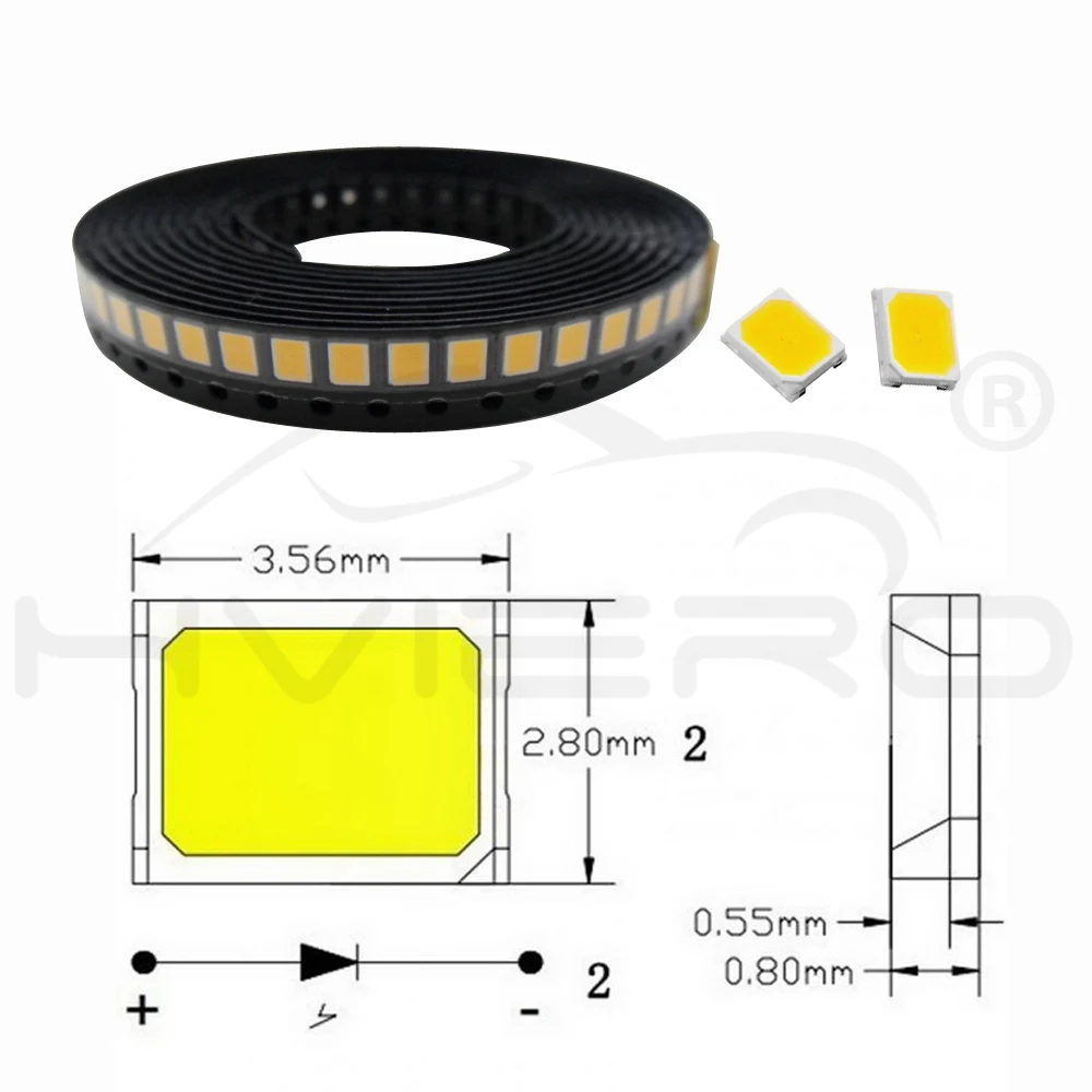 1000 шт. 0,2 Вт SMD 2835 Светодиодный светильник 20-25 лм Белый Красный Синий Зеленый SMD светодиодный Светодиодный светильник с чипом DC1.8-3.6V светодиодами светодиодный светильник