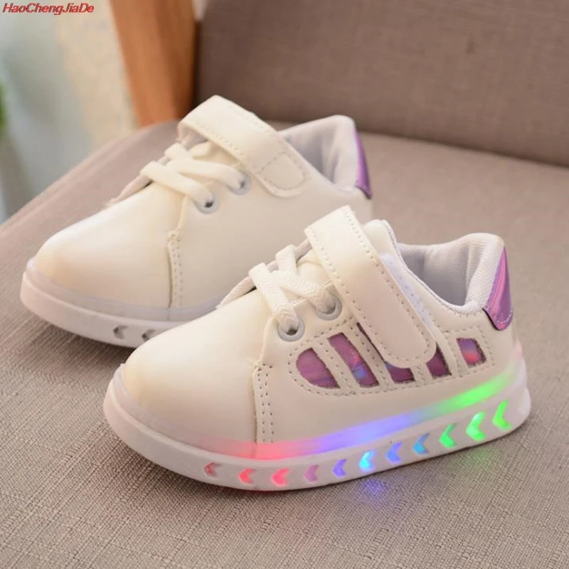 

HaoChengJiaDe New Spring Autumn Children's Luminous Sneakers Kids Led Shoes Chaussure Enfant Girls Boys Shoes With LED Light