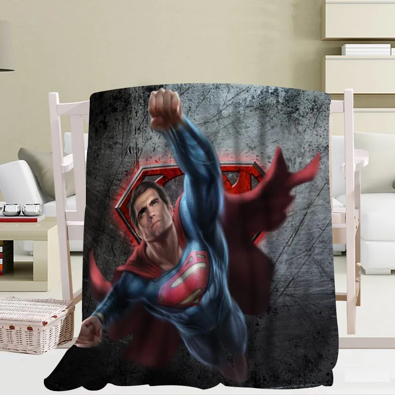 

Custom Superman Travel Blanket Home TV Casual Relax for Family Soft Fluffy Warm Blanket
