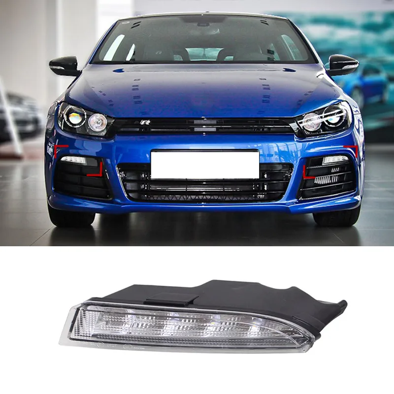 

2Pcs/Lot Car Styling LED Daytime Running Light DRL Turn Signal Lamp For Volkswagen Scirocco 2010 2011 2012 2013 High Quality