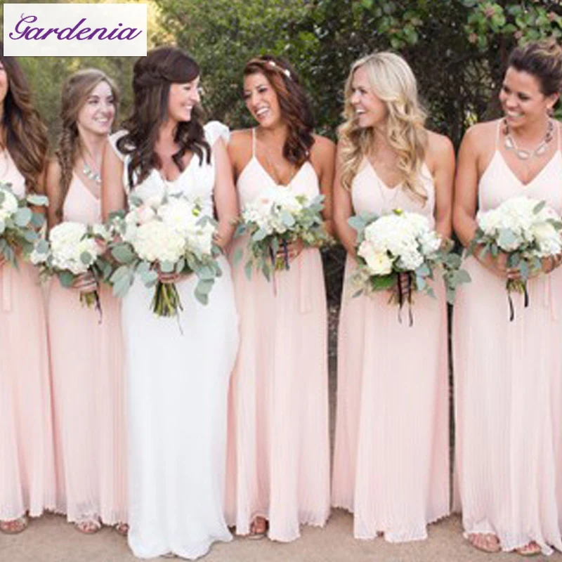 blush dresses bridesmaid