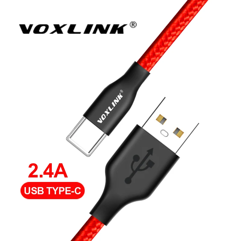 

VOXLINK USB Type C Cable for xiaomi redmi note 7 USB cord Mobile Phone Fast Charging Nylon Braid for Samsung Galaxy S9 S8 Plus