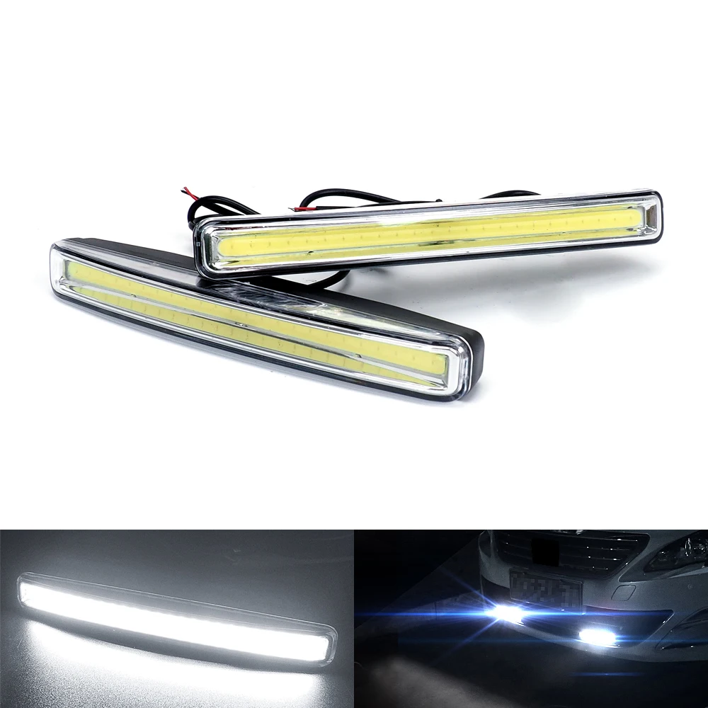 

12V COB Warning Light LED Auto Car Daytime Lights Driving Fog Lamp Car Styling LED DRL Daytime Running Light Bar Day Light