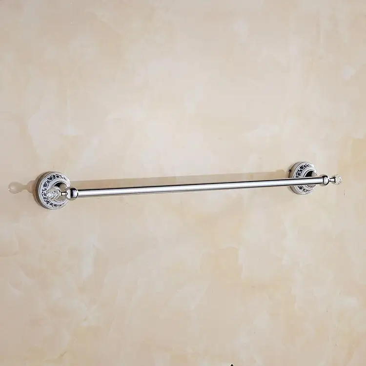 Европейский серебристый кристалл набор оборудования для ванной хромированная отделка керамическая пластина Античные Аксессуары для ванной комнаты подвесной костюм AX09 - Цвет: towel holder
