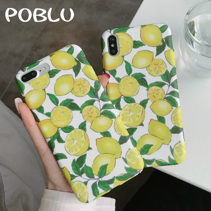 POBLU милые летние чехлы с фруктовым лимоном для iphone XS Max XR Модный мягкий чехол из