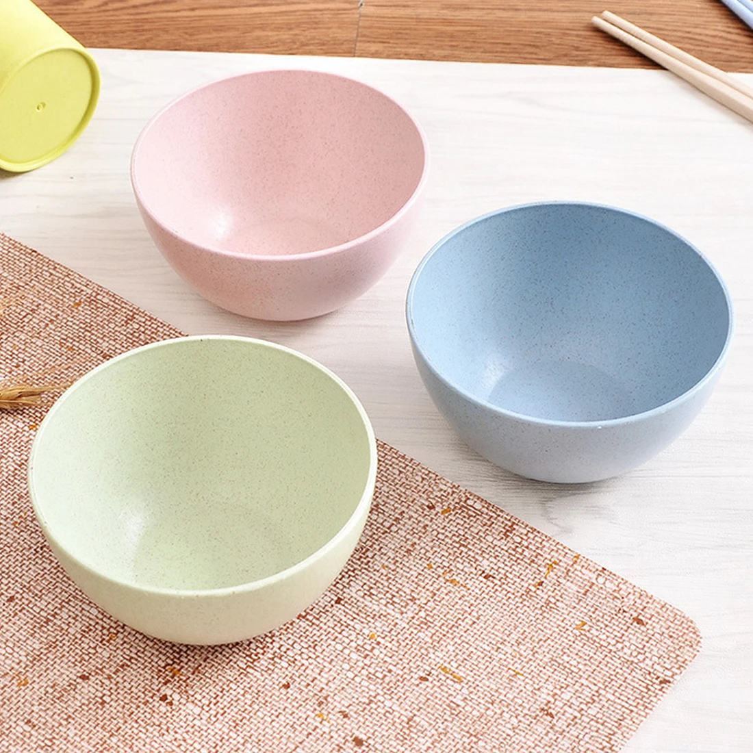 

Kitchen Tableware Rice Noodle Salad Bowl Dish Wheat Straw Snacks Dish Tableware Small Breakfast dish