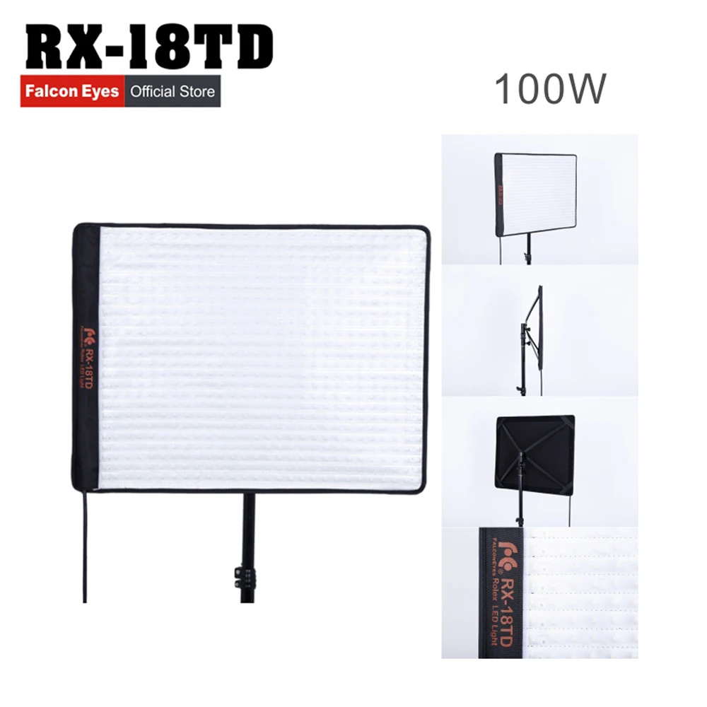 

Falconeyes RX-18TD 504pcs 3200-5600K Stepless dimming LED Light Roll Flexible Waterproof Mat Led Studio photography light