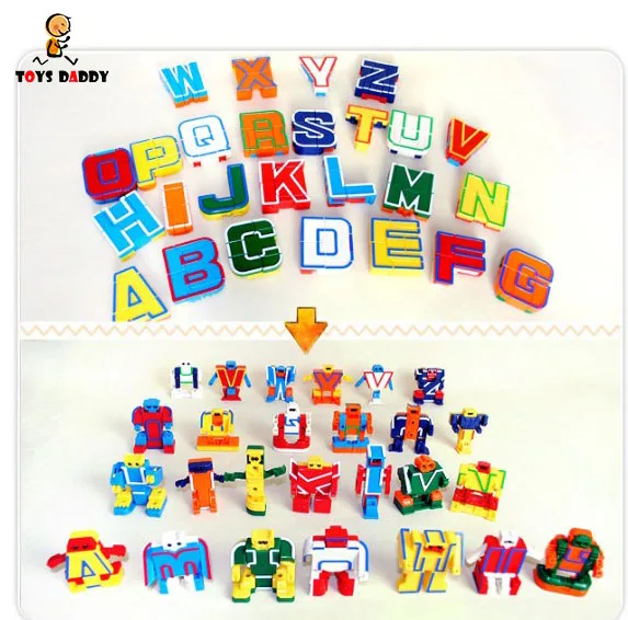 

2018 Kids Gift Toys doll Letters Numeral Alphabet Transformation Robots Cosplay Squishy Mini Puzzle Alphabet Early Education