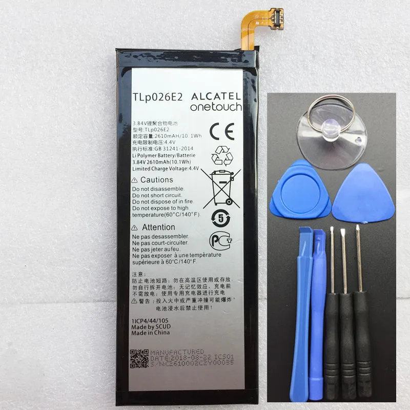 

100% New High Quality 2610mAh TLp026E2 For Dtek 50 Neon STH100-1 STH100-2 RJD211LW Battery + Tools