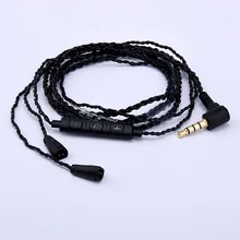 MMCX Updated HIFI Cable Detachable Copper Plated Cord w Remote Mic for Sennheiser IE8 IE80 IE8i Headphone Earphone