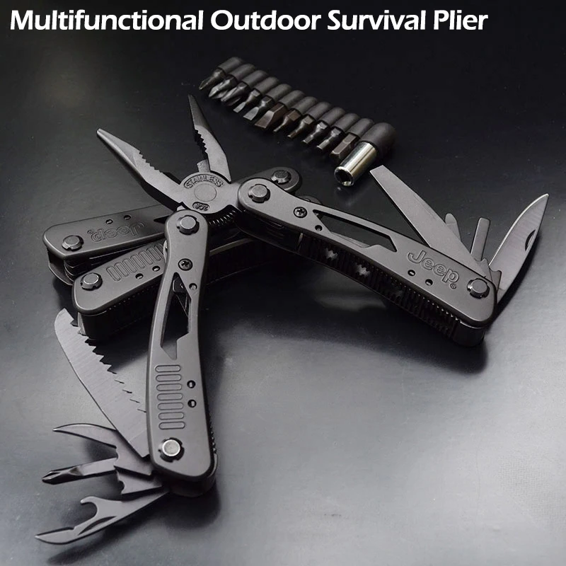 Kopen Hoge Kwaliteit Outdoor Survival Multifunctionele Tang Roestvrij Wolfraam Legering Pocket Multi gereedschap Mes Camping Kit