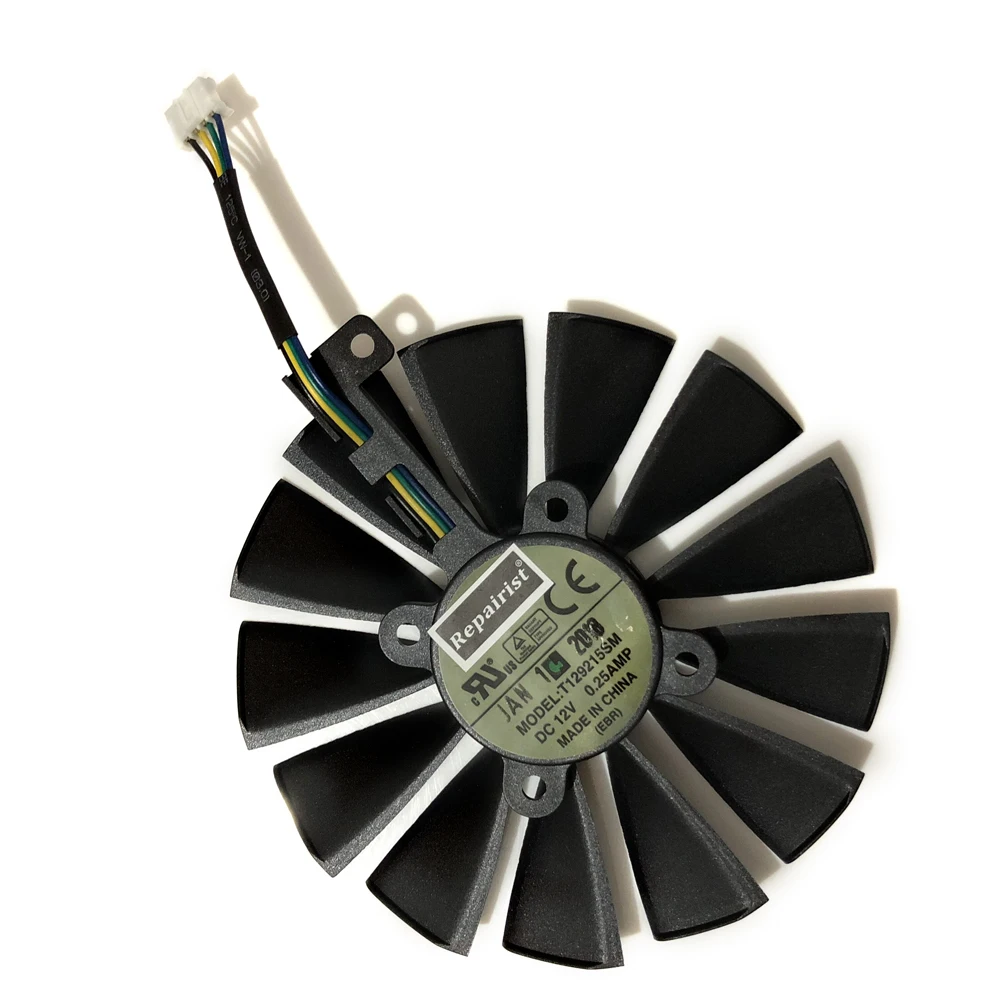 13 лезвий 4 контакта новинка 95 мм T129215SM охлаждающий вентилятор GPU для ASUS STRIX RX470/570/580
