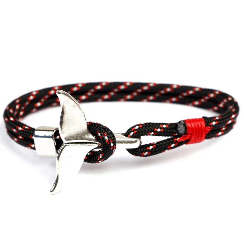 Sea animal - red and black bracelet - whale tail trend ocean