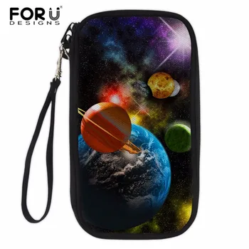 

FORUDESIGNS Galaxy Print Credit Card Holder Men Business Paperwork Credit Card Women Multi-function Card Holder Passport Wallet