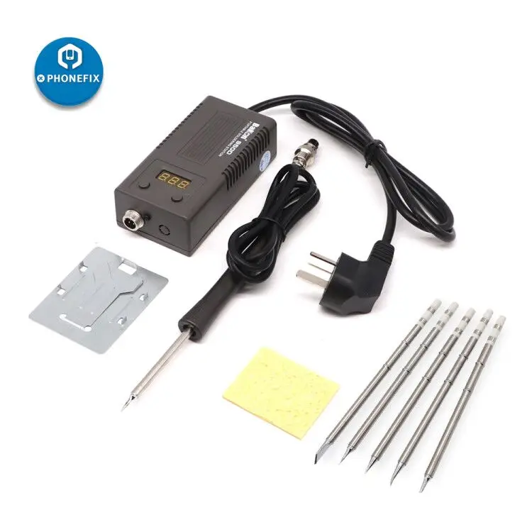 Real 50W Bakon BK950D electric soldering iron with T13 Iron Tips Mini Digital soldering station solder circuit boards Soldering - Цвет: with 5pcs Iron Tips