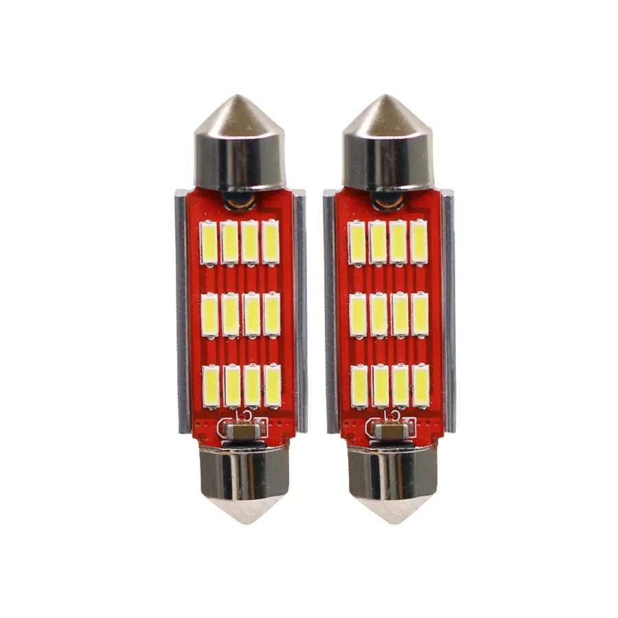 Гирлянда ксеноновые Белый C5W C10W SV8.5 лампы 4014 12SMD Canbus Нет Ошибка Авто светодиодные лампы интерьера Купол автомобилей Чтение свет DC12V 4 шт