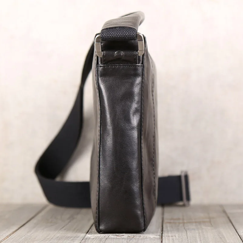 AETOO Men's goatskin handmade leather bag casual cross shoulder leather small briefcase