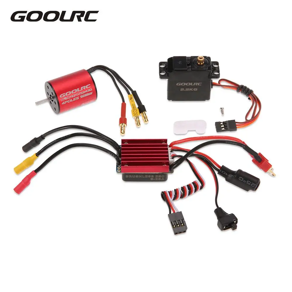 

GoolRC RC Car Motor Part S2430 7200KV Brushless Motor 25A ESC Electric 2.2kg Metal Gear Servo Combo Set for 1/16 1/18 RC Cars