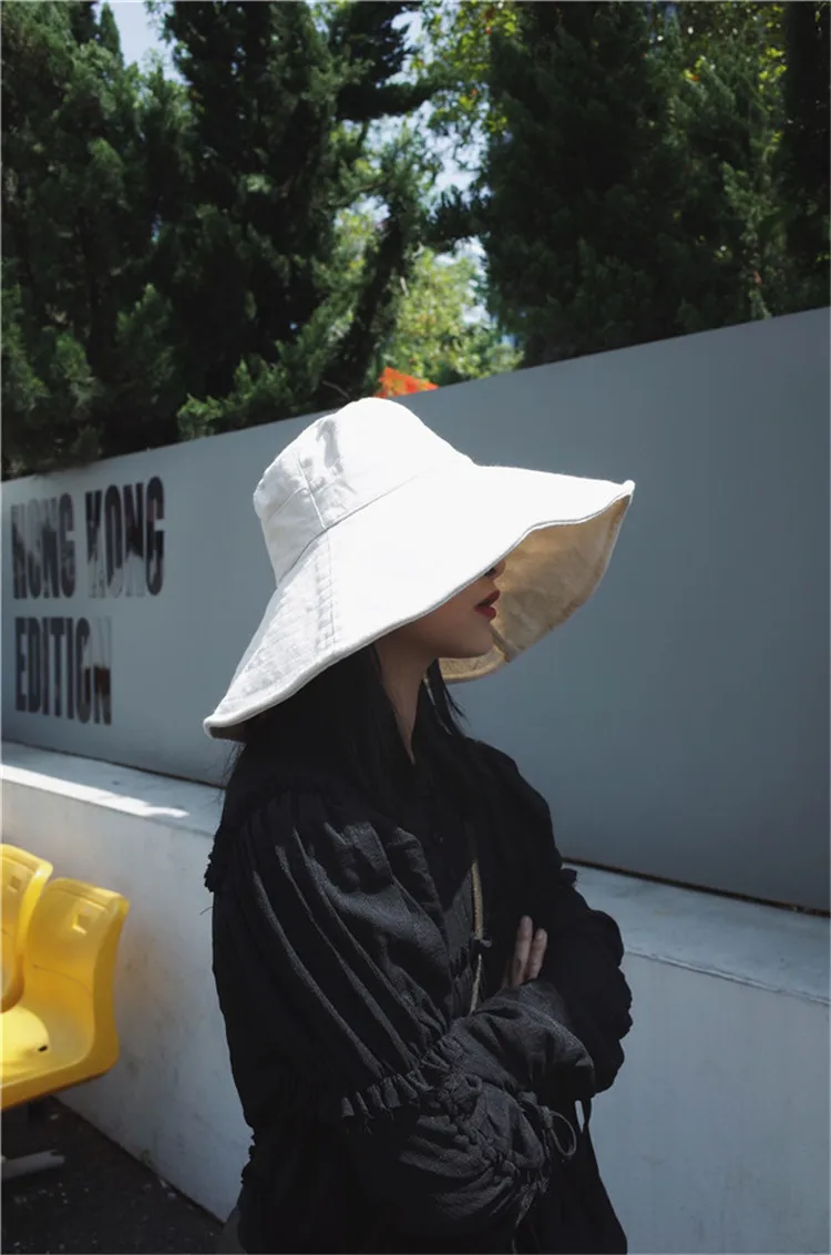 2018 New Japanese Solid Color Sun Hat Summer Travel Collapsible Sun Protection Beach Casual Sun Hat ACA96 (7)