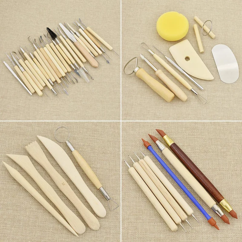 

42PCS Polymer Clay Carving Pen Set Plastic Indentation Silicone Pen Wood Knife Carving Combination Pottery Tools Accessories