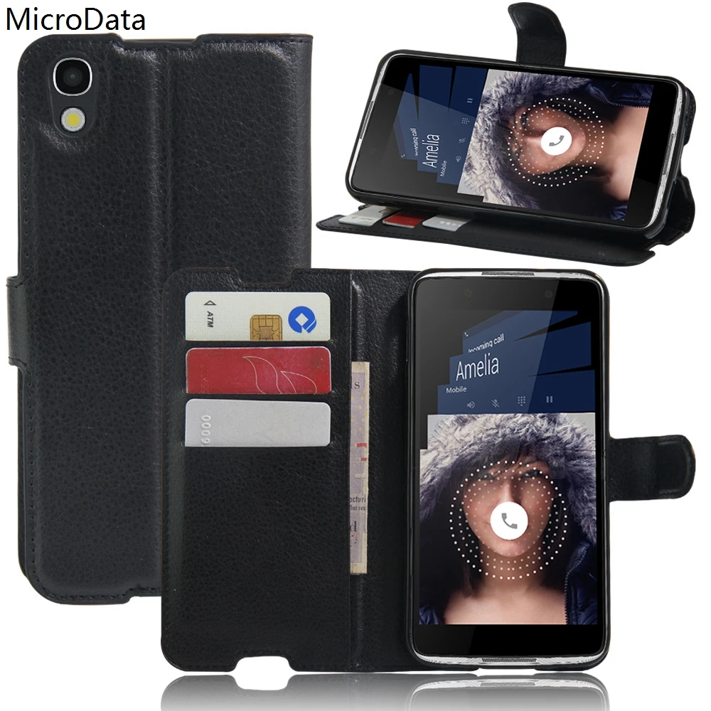 Роскошный флип чехол из искусственной кожи для Alcatel Idol 4 5 2 дюймов кожаный кошелек
