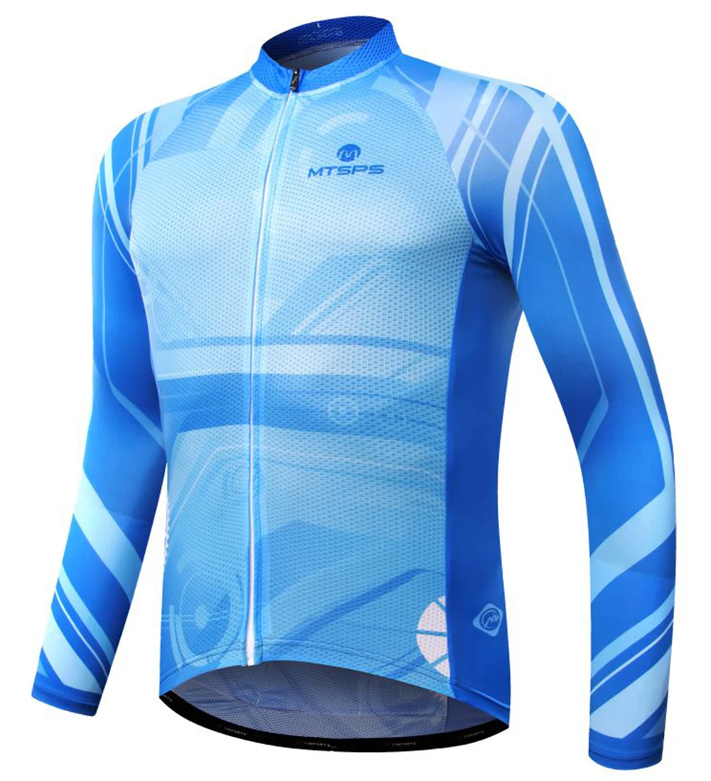 

MTSPS 2018 Men Cycling Jersey Long Sleeve Mountain Bicycle Clothing 100% Polyester Dry Fit Breathable Jersey Sportswear