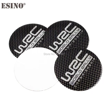 

4 x Carbon Fiber WRC World Rally Championship 3D Metal Aluminium Alloy Wheel Center Cap Stickers Wheel Hub Cap Decals Emblems