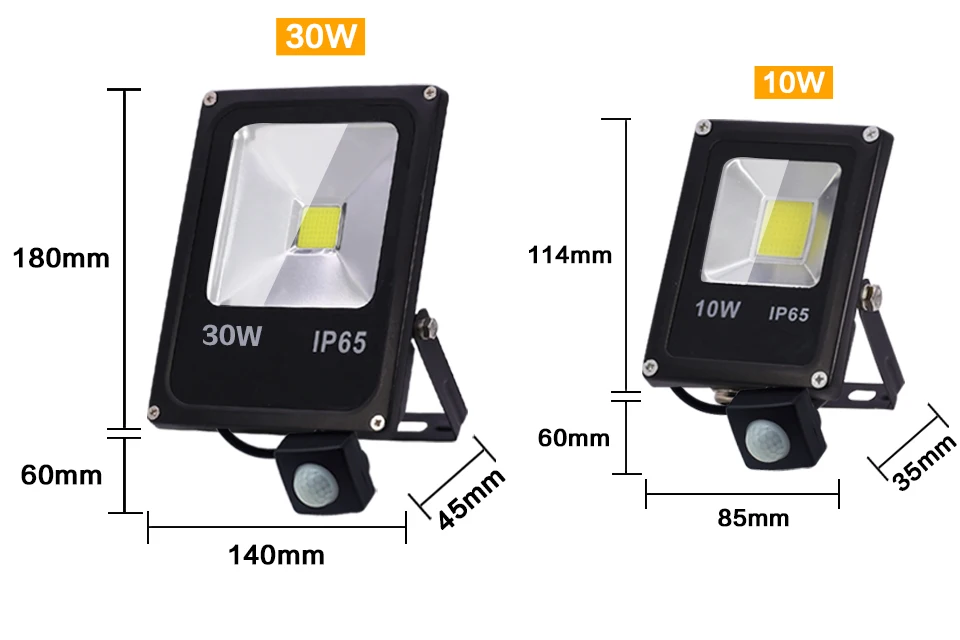 Светодиодный светильник с датчиком движения, водонепроницаемый, IP65, 10 Вт, 30 Вт, 50 Вт, отражатель, прожектор, светильник, AC 220 В, уличный светильник, foco, светодиодный, для наружного освещения