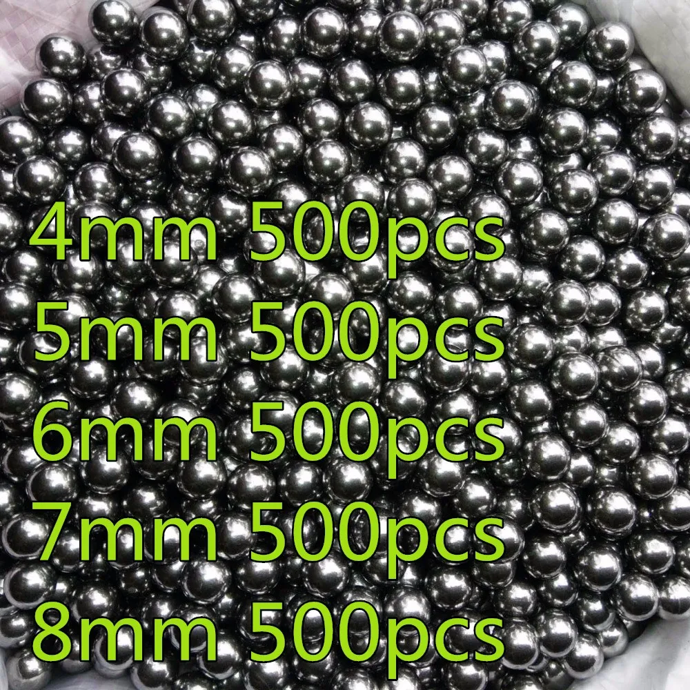 500pcs/Lot 4mm-8mm Hunting Slingshot Balls Stainless AMMO Steel
