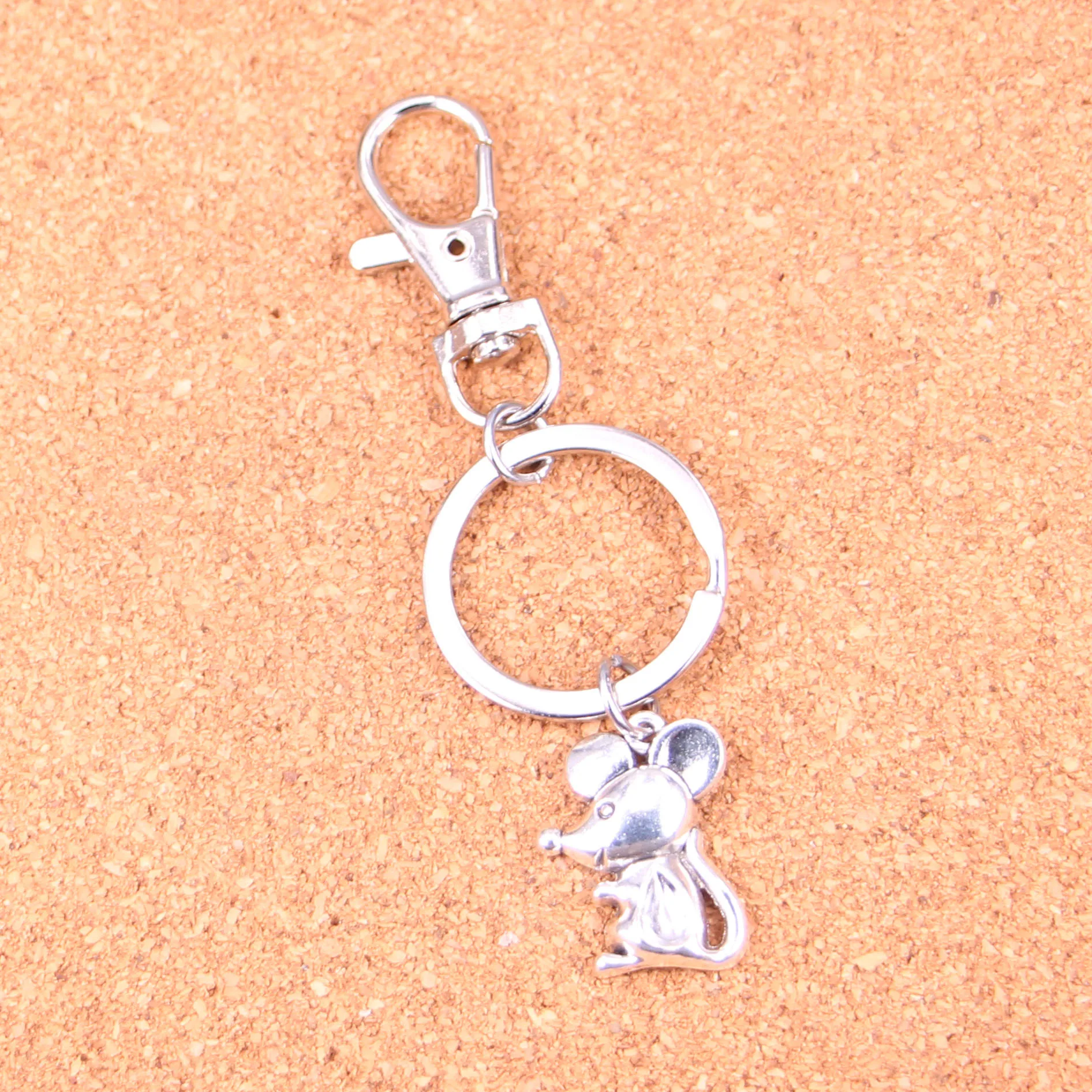 

Mouse Keychain Silver Swivel Lobster Clasp Clips Handbag Car Charms Jewelry For Key Chain Trinket Jewelry Gift