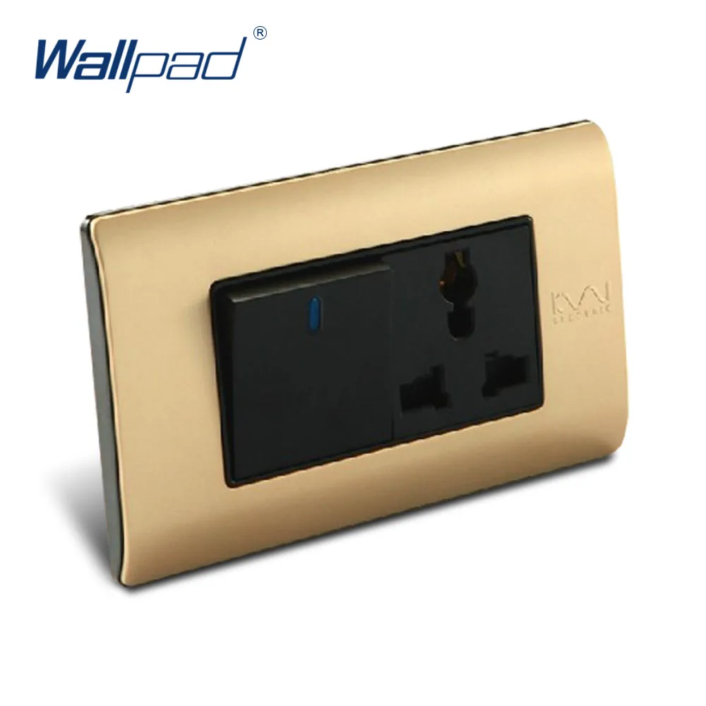 

Free Shipping 1 Gang 3 Pin Multifunction Socket Wallpad Luxury Wall Switch Panel C5-Series 118*72mm 10A 110~250V